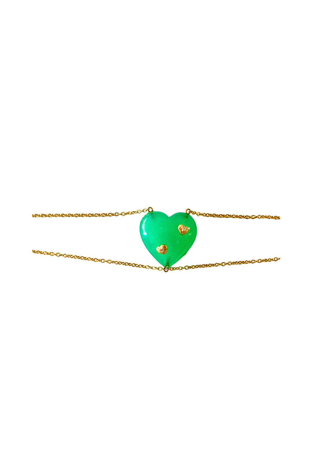 Bracelet Heart of Light – Chrysoprase & Diamonds