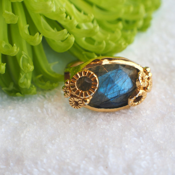 Bague SunFlora en Labradorite