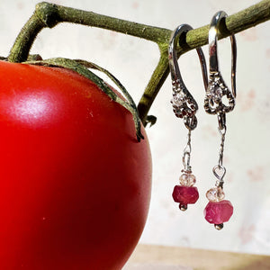 Ruby & Crystals earring