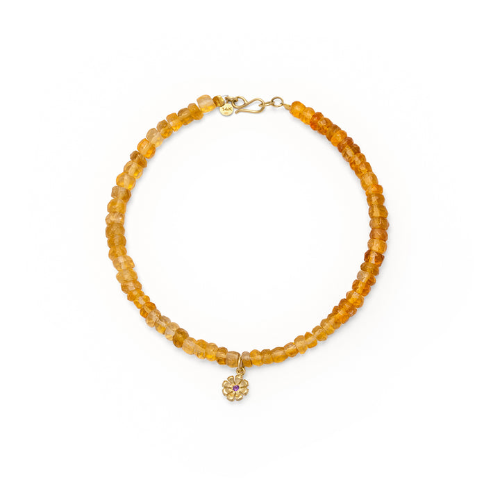 Pulsera Pétalo de Sol – Citrino y Amatista