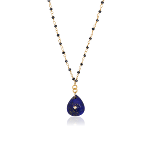 Silver Lapis Lazuli & Diamond Kling Necklace