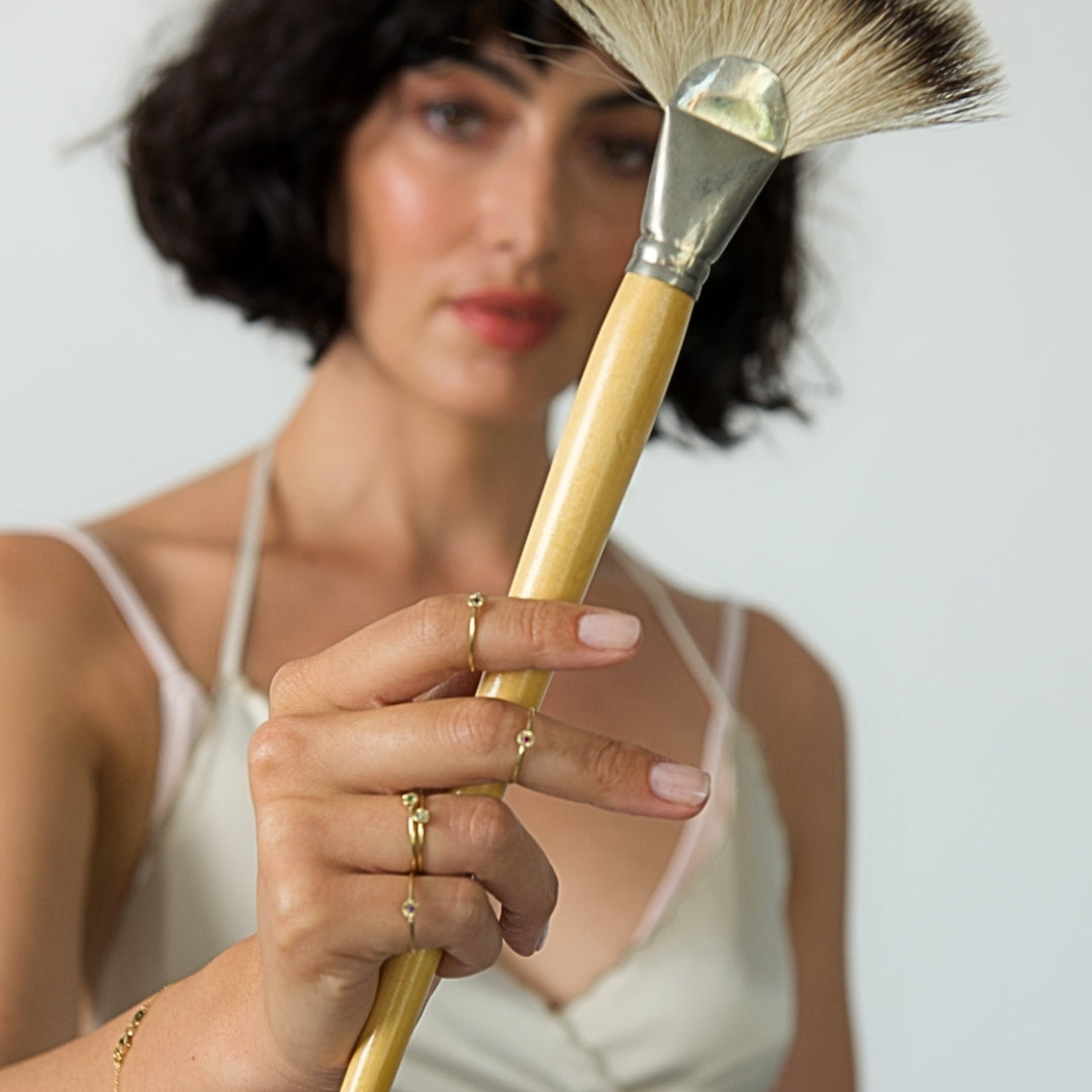 Gold & Ruby  Mini Sun Ring