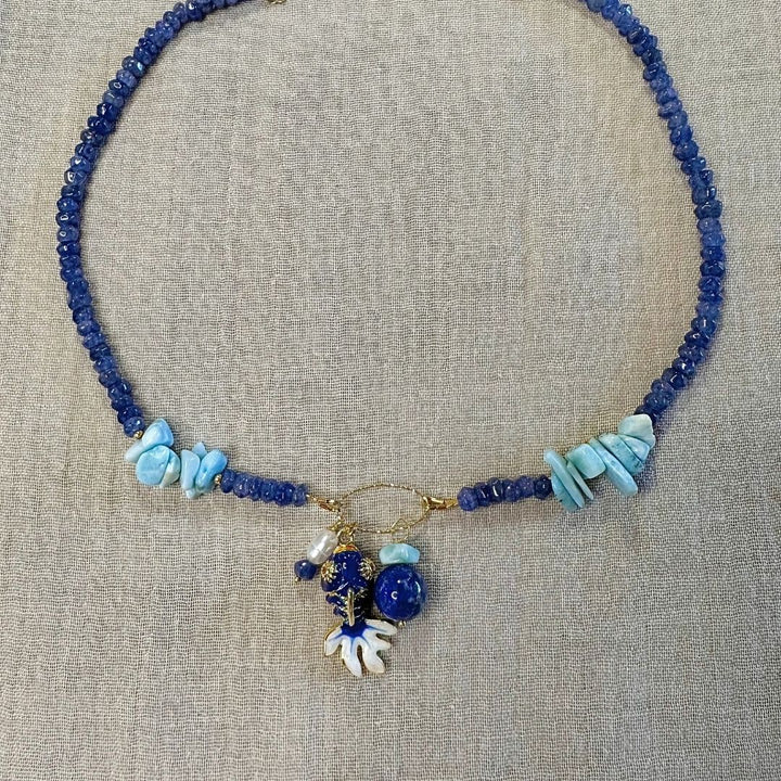 Collier Poisson en Améthyste et Turquoise