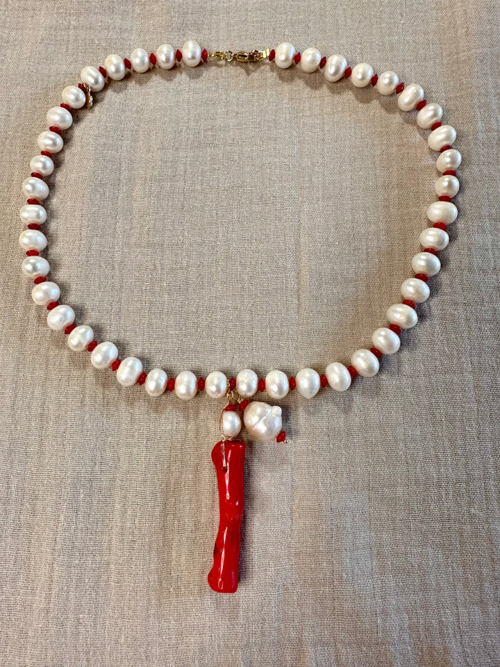 Collier de Perles et Corail