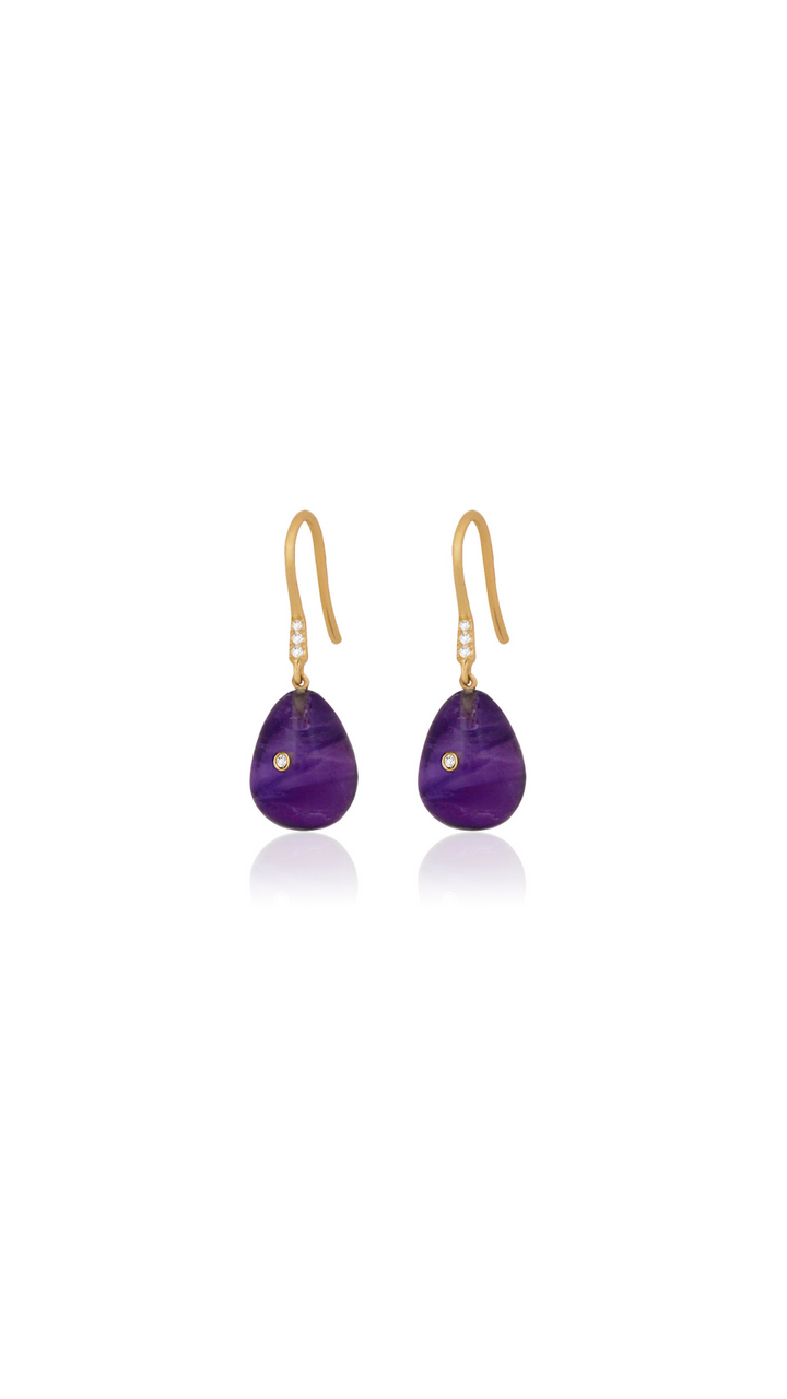 Earrings Origin Light - Amethyst & Diamonds