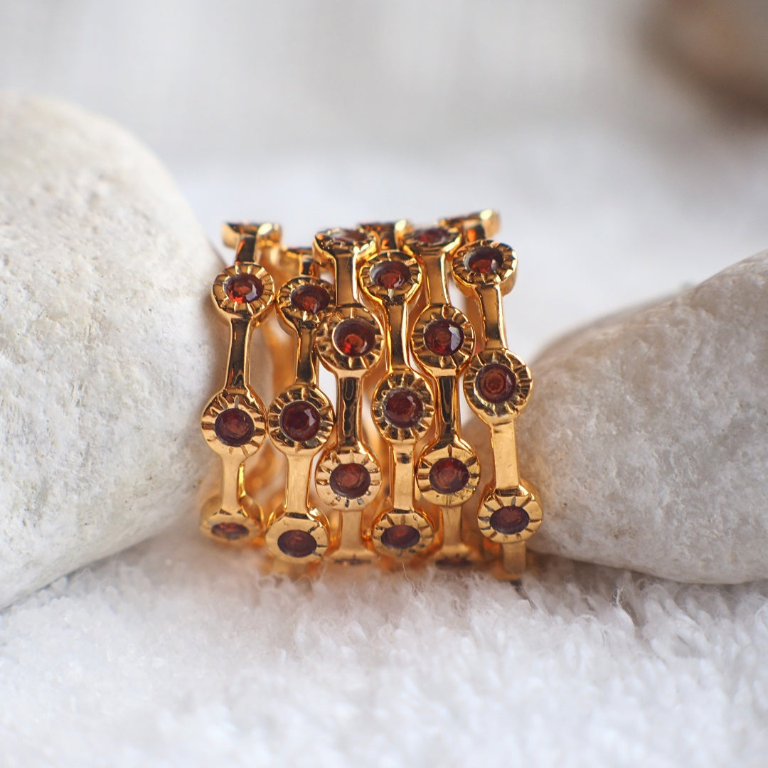 Bague Infinity Soleil-Grenat