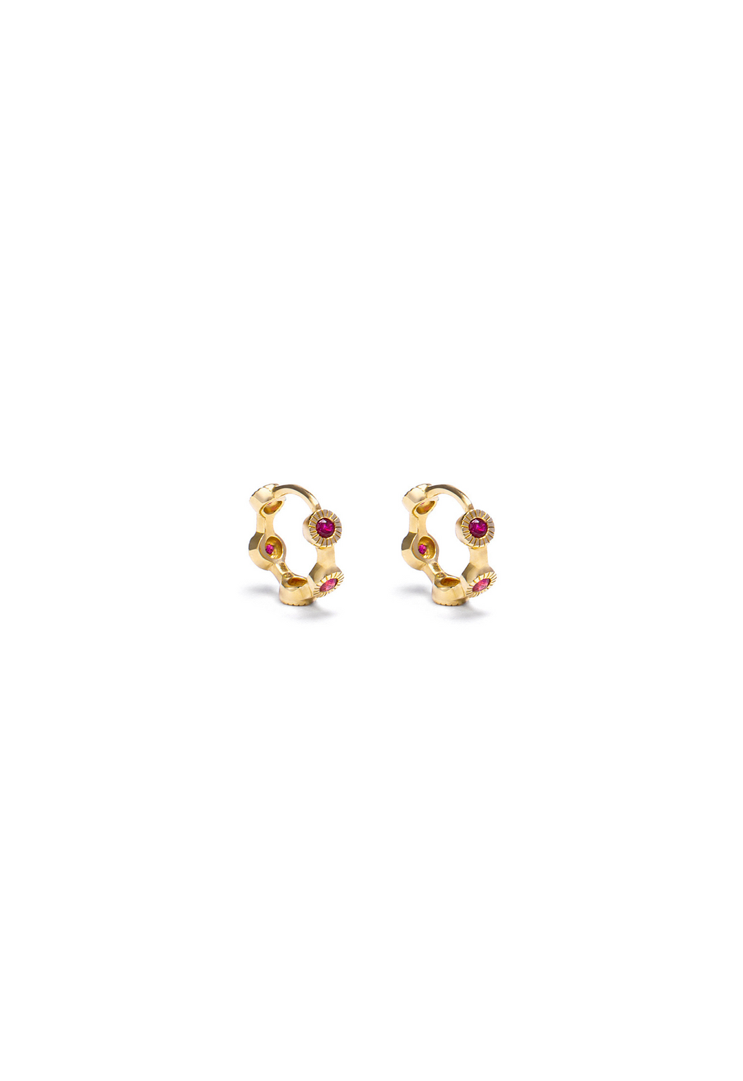 Hoop earring mini Sun- Rubies