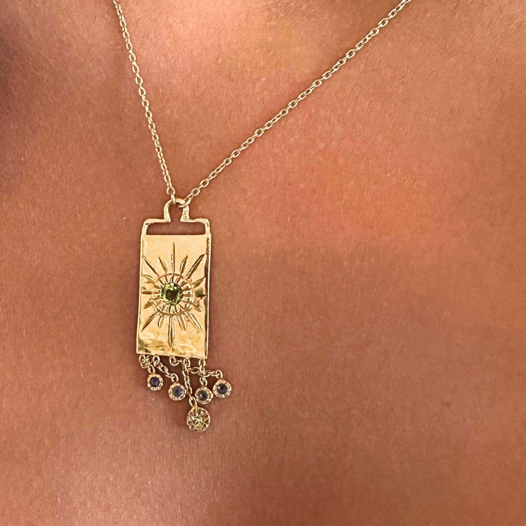 Necklace Aura Shield-Peridots and Iolites