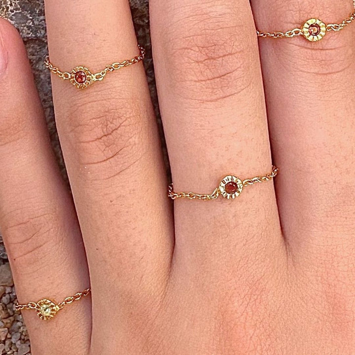 Ring-Sparkling Mini Sun -Garnet