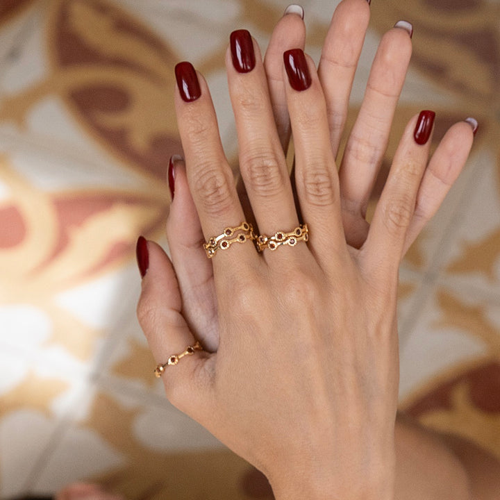 Bague Infinity Soleil-Grenat