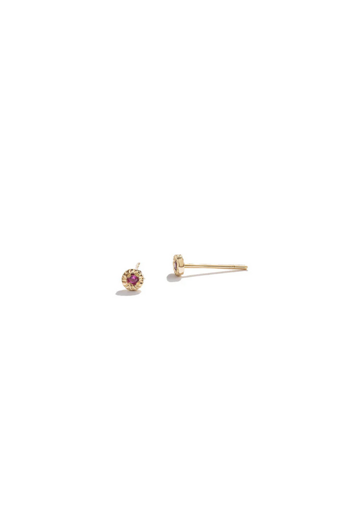 Boucles d'oreilles Mini Soleil-Rubis 