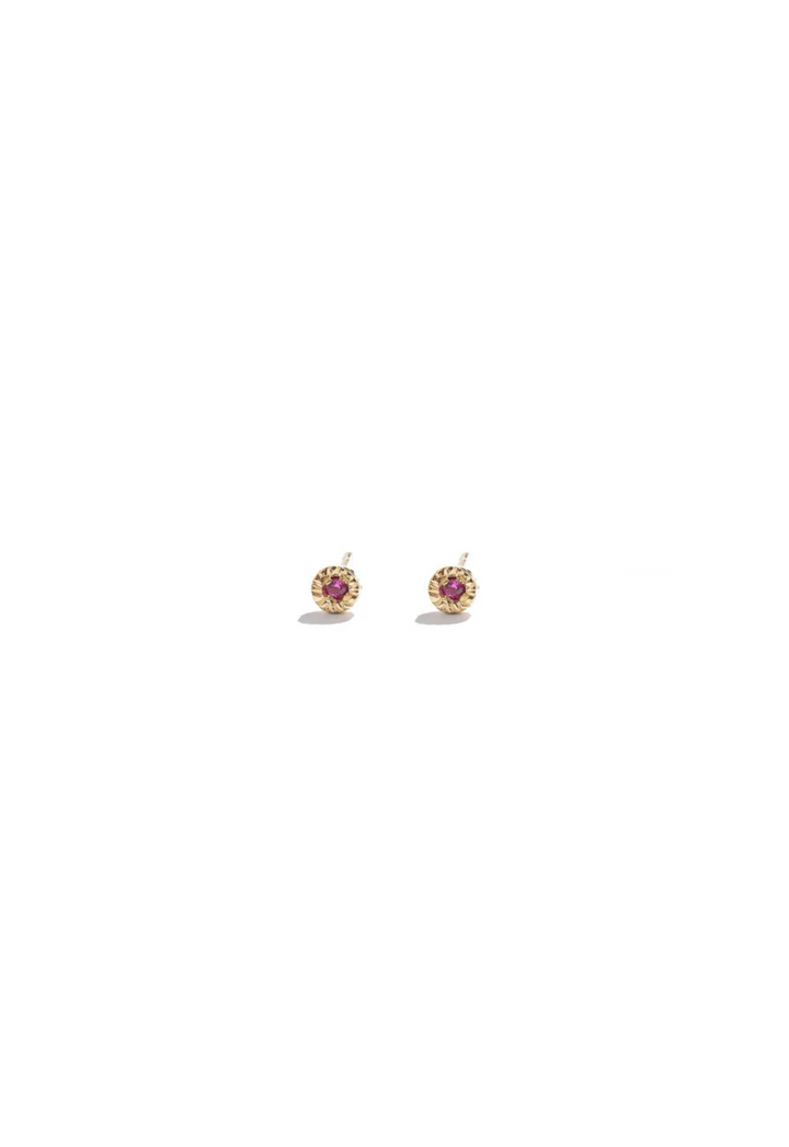 Boucles d'oreilles Mini Soleil-Rubis 