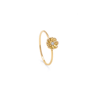 Gold & Diamond Daisy Ring