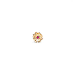 Gold and Ruby Daisy Stud
