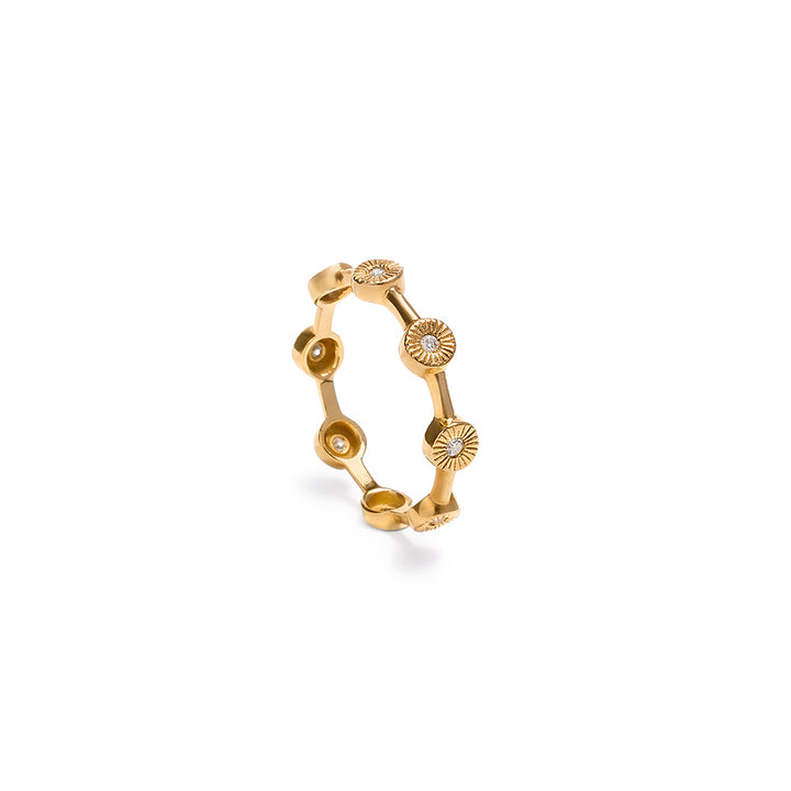 Gold & Diamonds 8 Mini Suns Ring