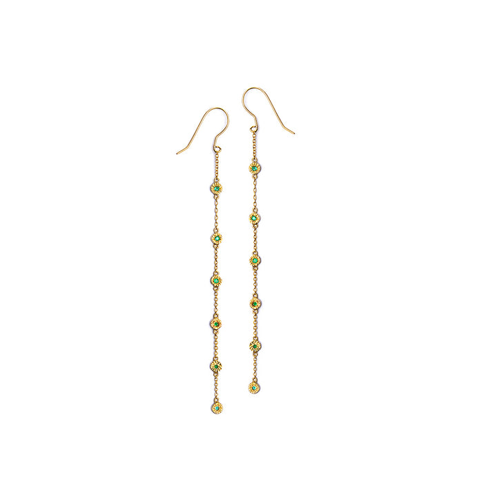 Boucle d'oreille Swing en or et émeraude
