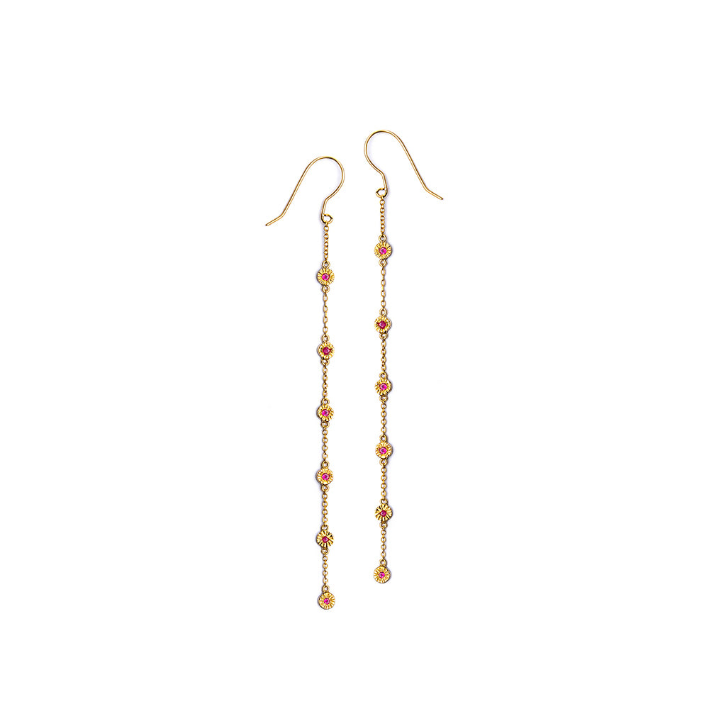 Boucle d'oreille Swing en or et rubis
