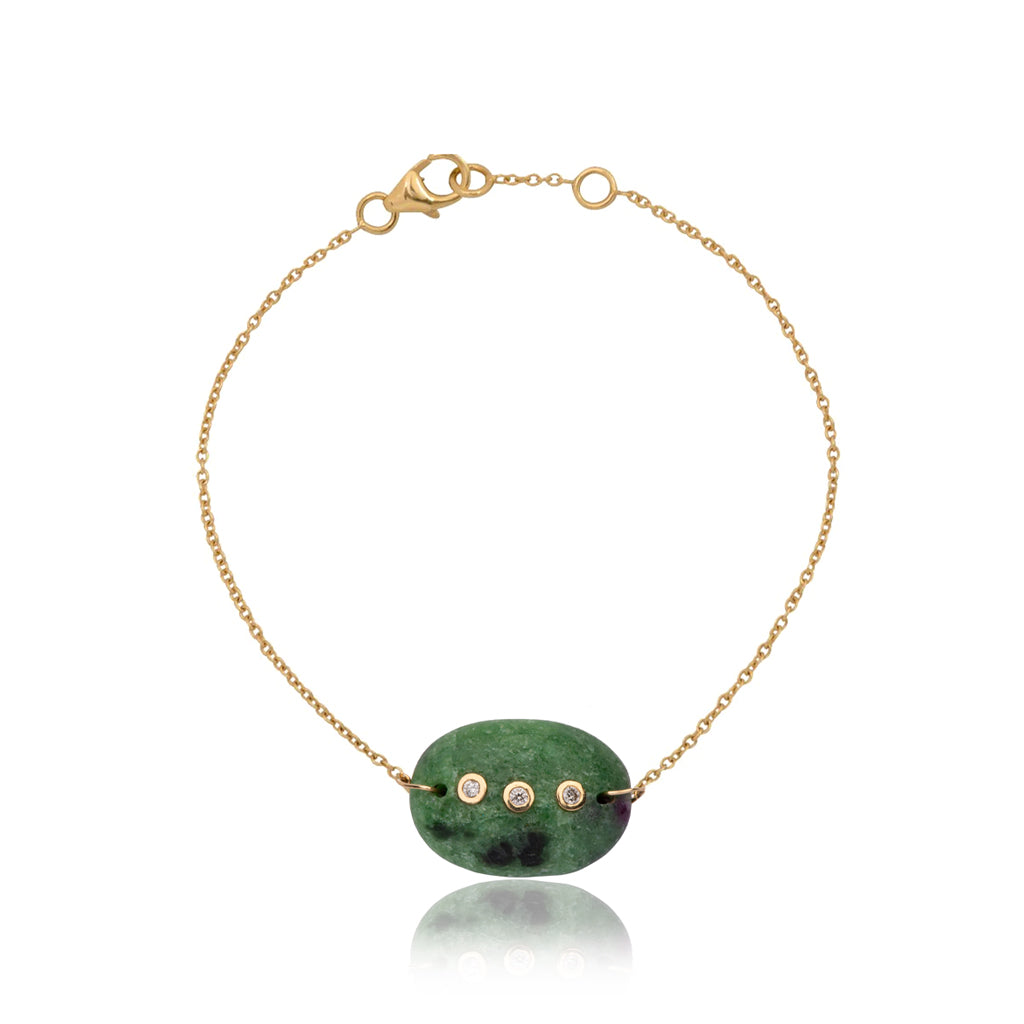Pulsera Mystic Stone – Zoisita y Diamantes