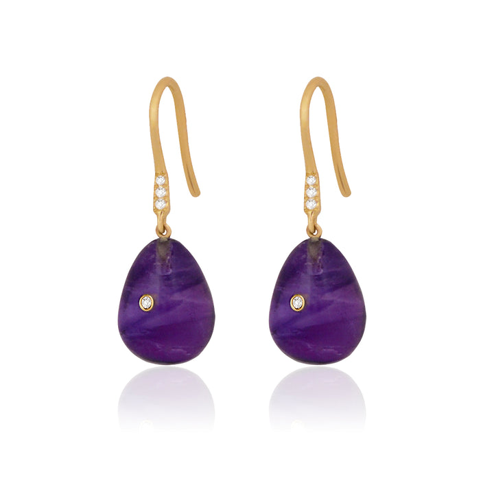 Earrings Origin Light - Amethyst & Diamonds