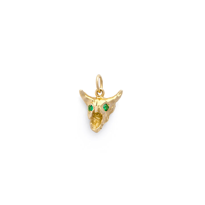 Gold & Emeralds Buffalo Charm