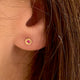Gold & Ruby Sun Stud Earring