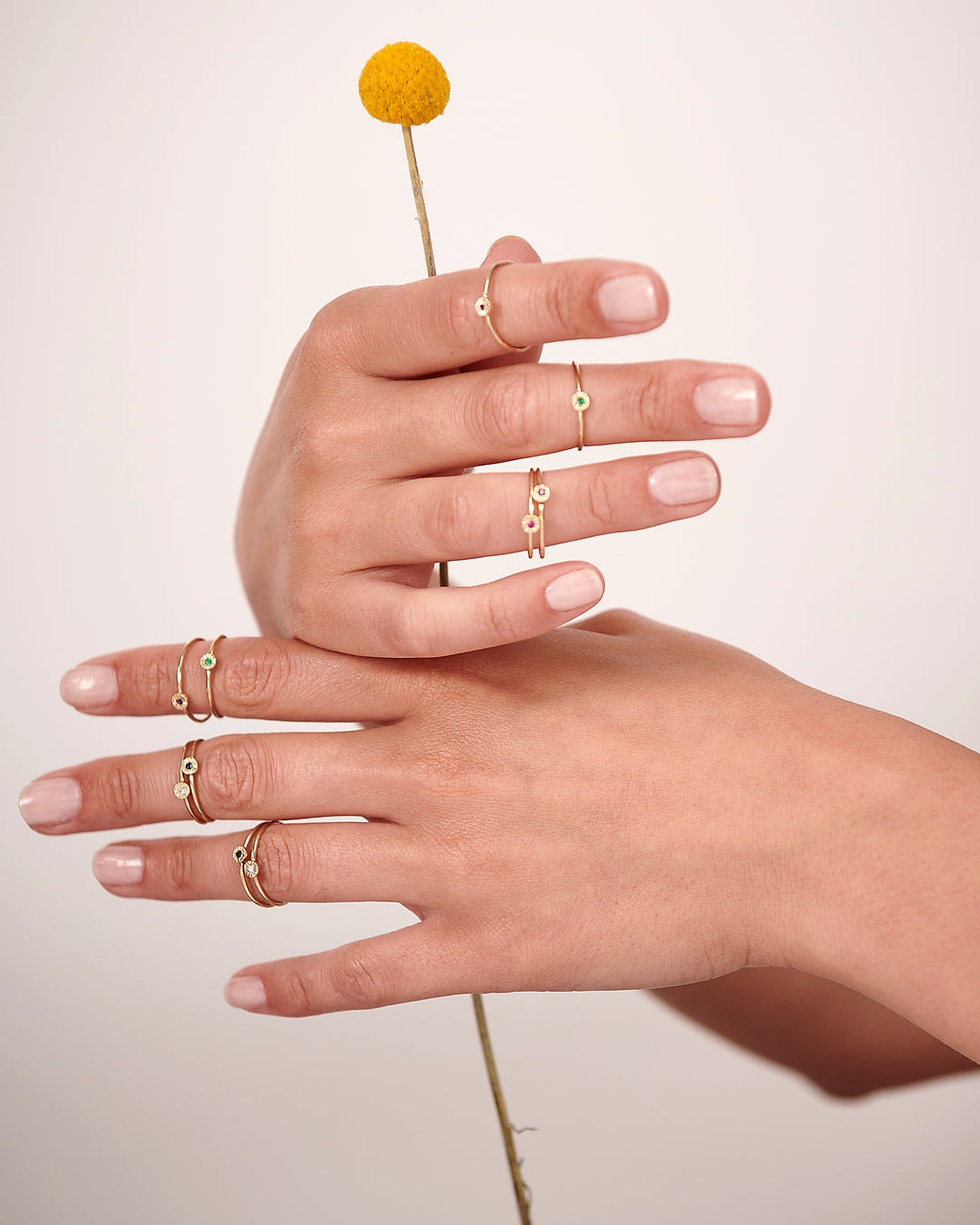 Gold & Diamond  Mini Sun Ring