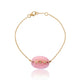 Yellow Gold Pink Opale & Diamonds Bracelet