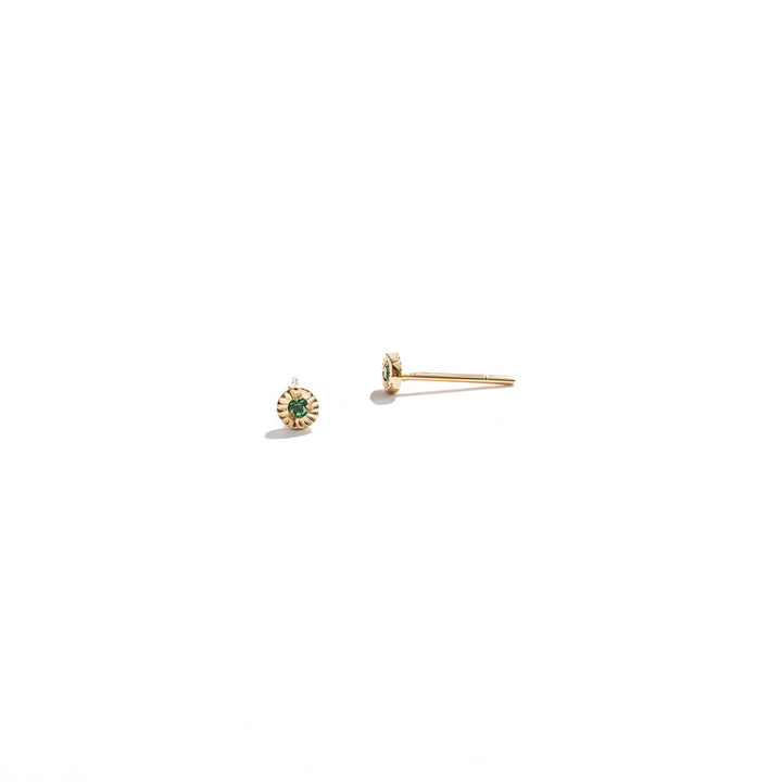 Mini Sun Studs – Emerald