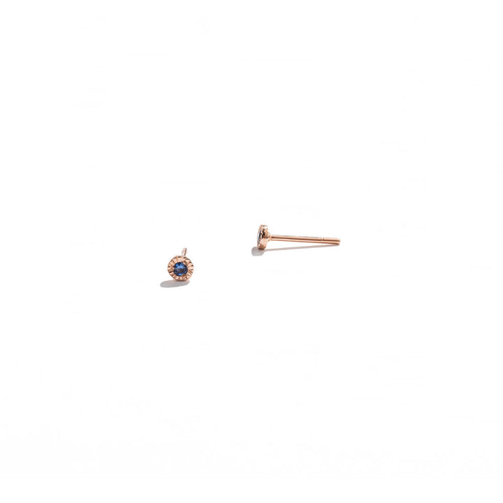 Red Gold & Sapphire Sun Stud Earring