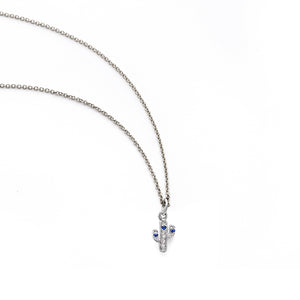Silver & Sapphire Princesita  Necklace