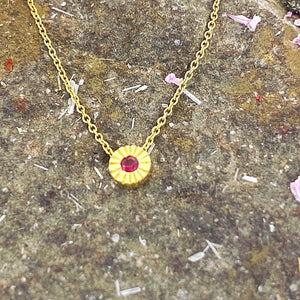 Gold & Ruby Sun Necklace